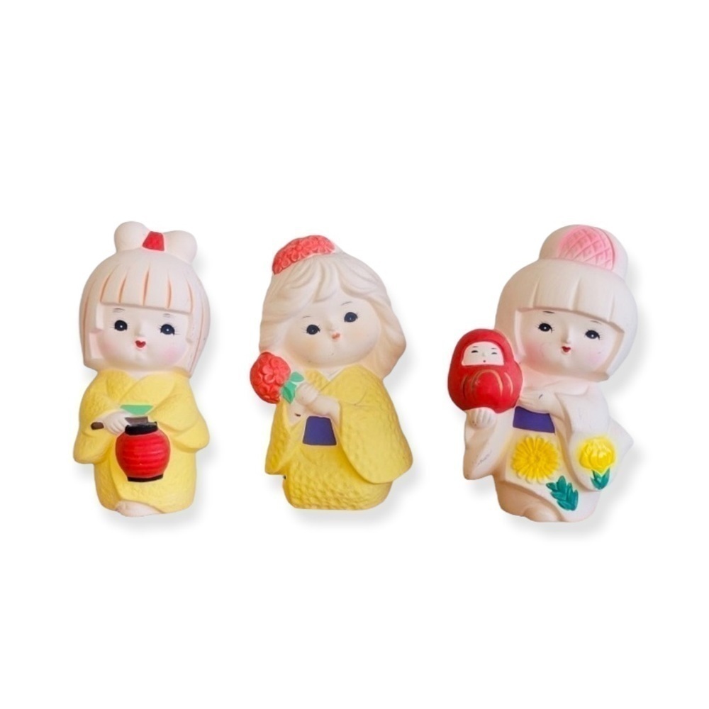Asian international clay dolls set of 3